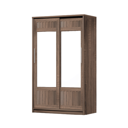 ตู้เสื้อผ้าบานเลื่อนกระจกเงา WISDOM DESIGN FURNITURE รุ่น W12SL 120 ซม. สีวอลนัท_0